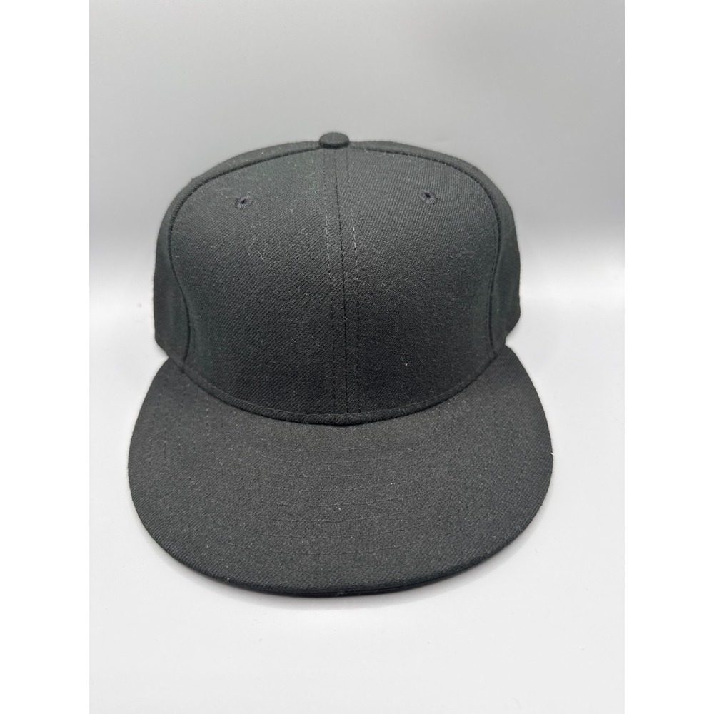 New Era 59FIFTY MLB Authentic Umpire On Field Blank Black Fitted Hat 7 1/4 Cap